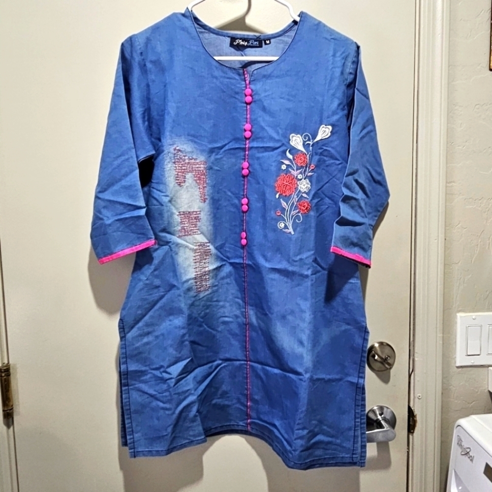 Pinky Pari Denim Kurtis